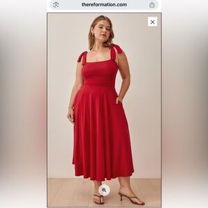 Reformation tie up Strap Red Dress